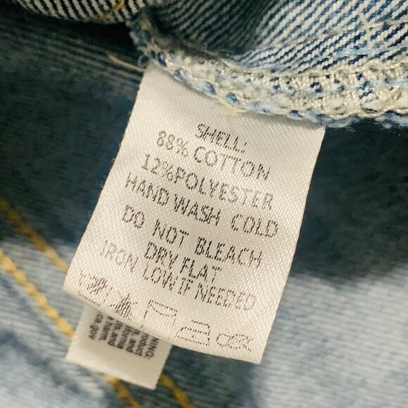 Fantastic Fawn Distressed Denim Jacket Size Small Acid Wash Trucker Jean Jacket - Picture 6 of 11